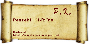 Peszeki Klára névjegykártya
