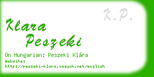 klara peszeki business card